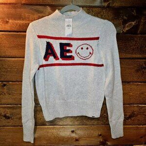 American Eagle NWT WOMEN'S SIZE XS Smiley Mockneck Sweater, AE Branded, Cozy